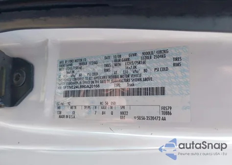 2009 Ford E-250 Commercial/Recreational from USA, damaged, VIN 1FTNE24L89DA20168